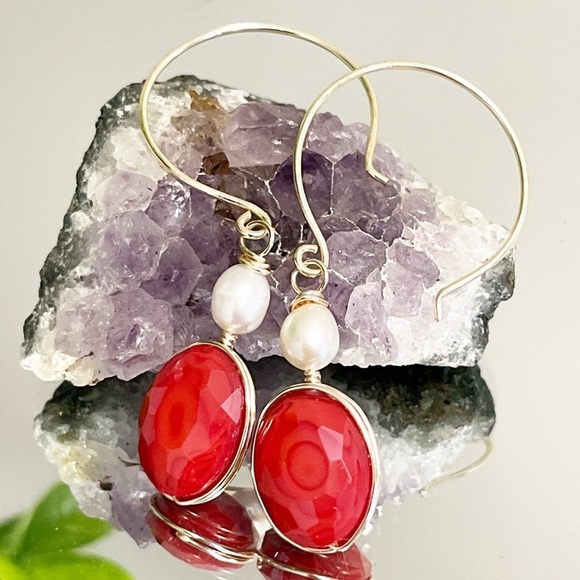 🎁Handmade ♥️wrapping cristals earrings - Picture 4 of 5